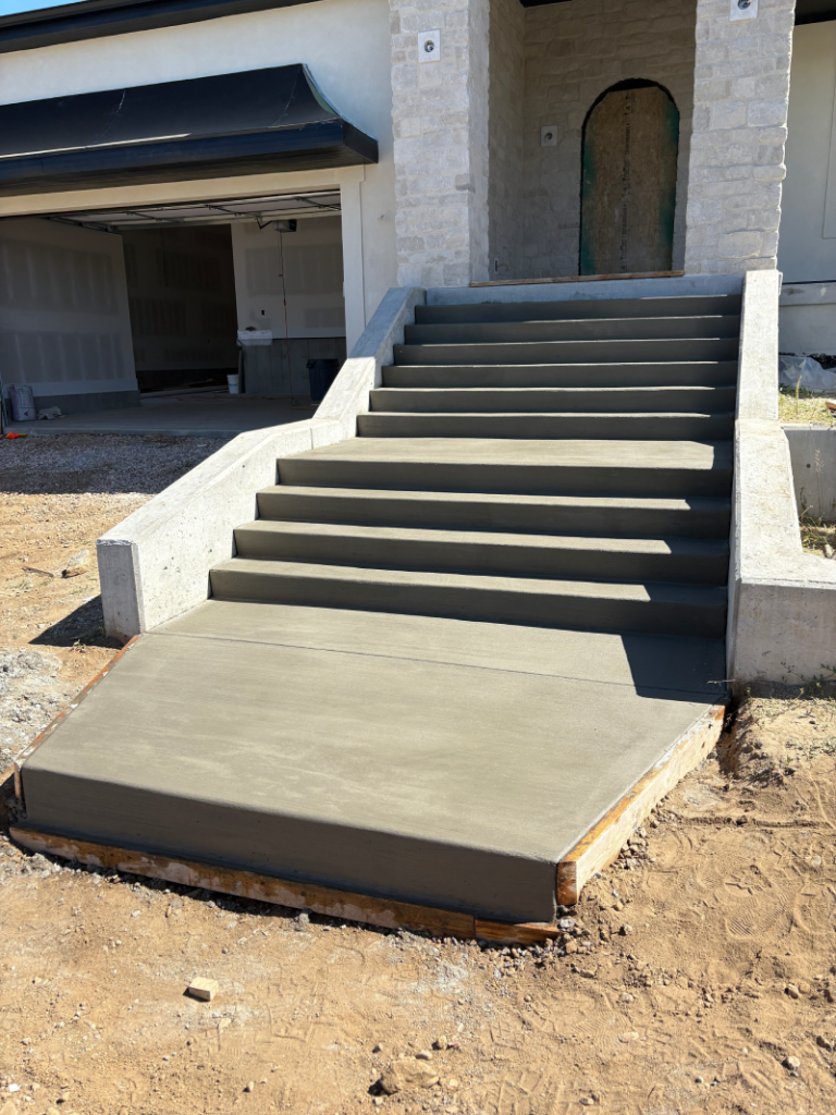 Custom concrete entry steps built by Sunrise Elite Construction in Salt Lake City, Utah